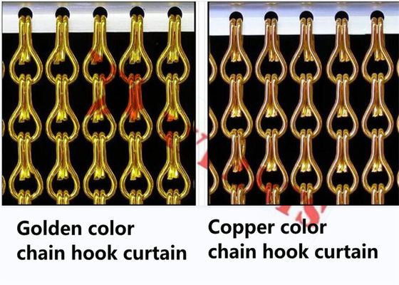 Ζωηρόχρωμη διπλή κουρτίνα συνδέσεων αλυσίδων αργιλίου γάντζων με την προσαρμοσμένη διάσταση