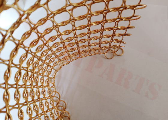 Χρυσό χρώμα 1.5x15mm εσωτερικό ανοξείδωτο σχεδίου κουρτινών υφάσματος πλέγματος Chainmail