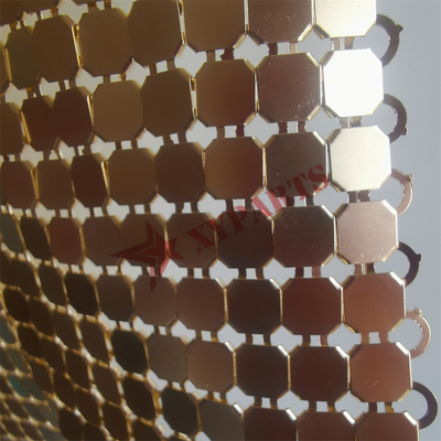 Διάφορο χρώμα 3mm Metal Sequin Mesh For Space Divider