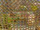 Αλεξίπυρη κουρτίνα δαχτυλιδιών χωρισμάτων εστιατορίων κουρτινών πλέγματος μετάλλων με το χρυσό χρώμα
