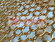 Αλεξίπυρη κουρτίνα δαχτυλιδιών χωρισμάτων εστιατορίων κουρτινών πλέγματος μετάλλων με το χρυσό χρώμα